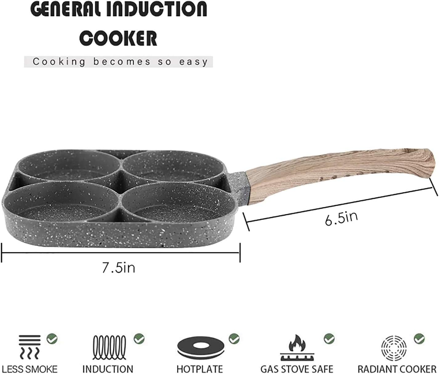 Non-Stick Frying Pan with 4 Hole