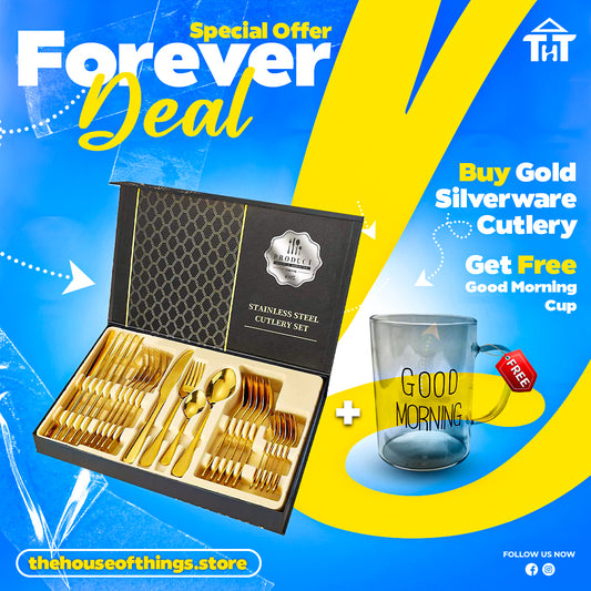 24 pcs Golden Cutlery + Good Morning Mug FREE