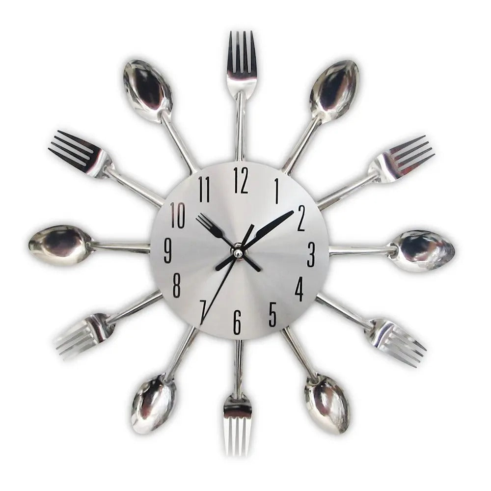 Stainless Steel Knife Fork Spoon Wall Clock