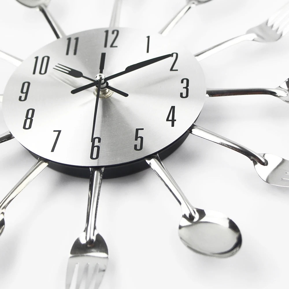 Stainless Steel Knife Fork Spoon Wall Clock