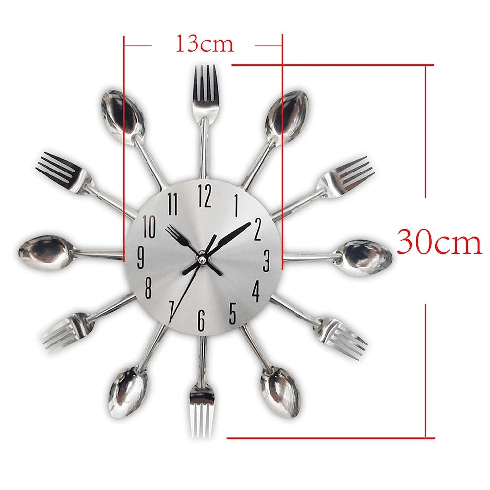 Stainless Steel Knife Fork Spoon Wall Clock